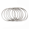 Non-Tarnish 7Pcs 304 Stainless Steel Thin Plain Bangle Sets BJEW-L664-022J-P-1