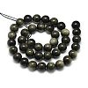 Natural Golden Sheen Obsidian Beads Strands X-G-S150-20-4mm-2