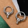 Cattle Head 316 Surgical Stainless Steel Hoop Earrings EJEW-G416-25AS-1