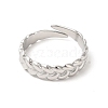 Non-Tarnish 304 Stainless Steel Twist Rope Shape Open Cuff Ring for Women RJEW-E063-31P-2