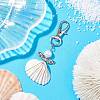 Angel Alloy & Wire Wrapped Natural Shell Pendant Decorations HJEW-JM02017-04-2
