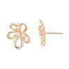 Brass Pave Cubic Zirconia Stud Earring Findings KK-N232-490-2