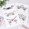 Olycraft 7 Sheets 7 Style Self Adhesive 3D Eyes Body Face Jewelry Acrylic Rhinestone & Imitation Pearl Stickers MRMJ-OC0003-11-5