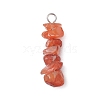 3Pcs Natural Rose Quartz & South Red Agate & Citrine Chip Beaded Constellation Pendants PALLOY-JF03043-01-3