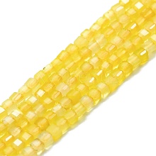 Natural Yellow Agate Bead Strands G-P457-B01-48