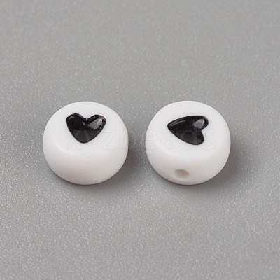 Acrylic Enamel Beads OACR-WH0003-04A-1