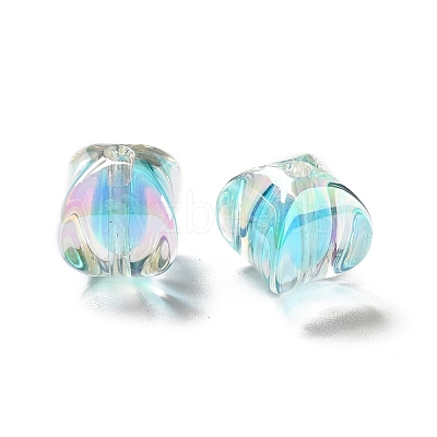 Two Tone UV Plating Rainbow Iridescent Acrylic Beads LS-TACR-D010-04E-1