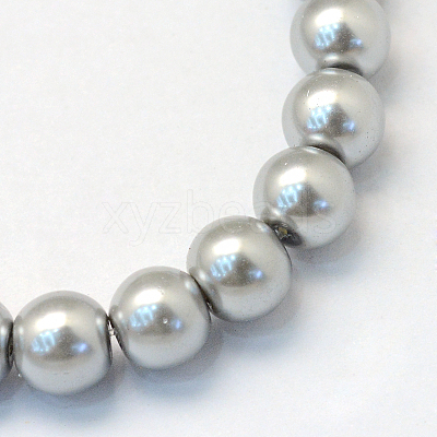 Baking Paint Pearlized Glass Pearl Round Bead Strands X-HY-Q003-4mm-34-1