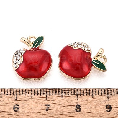Rack Plating Alloy Crystal Rhinestone Enamel Pendants PALLOY-T091-29C-1