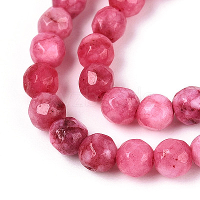 Dyed Natural White Jade Beads Strands X-G-T139-4mm-60-08-1