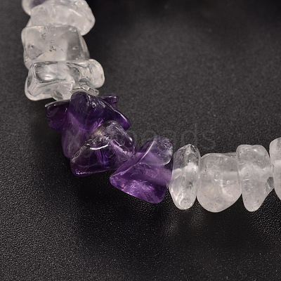 Chips Gemstone Beaded Stretch Bracelets X-BJEW-JB01825-02-1