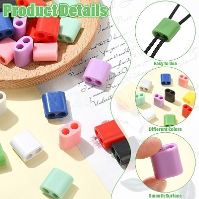 40Pcs 10 Colors ABS Plastic Slide Charms MACR-CJ0002-47-1