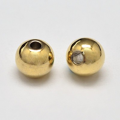 Rack Plating Brass Round Spacer Beads KK-I601-6mm-G-RS-1