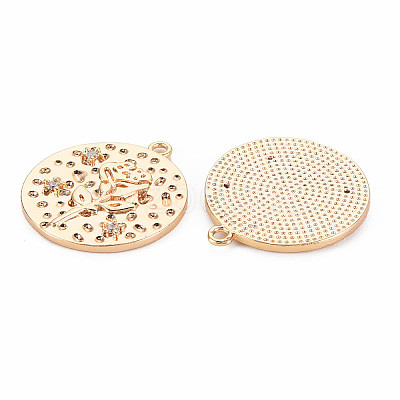 Brass Micro Pave Clear Cubic Zirconia Pendants KK-S364-170-1