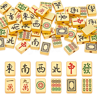 48Pcs 12 Styles Alloy Enamel Beads ENAM-NB0002-27-1