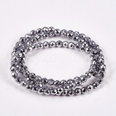 Electroplate Non-magnetic Synthetic Hematite Beads Strands G-J169B-4mm-02-1