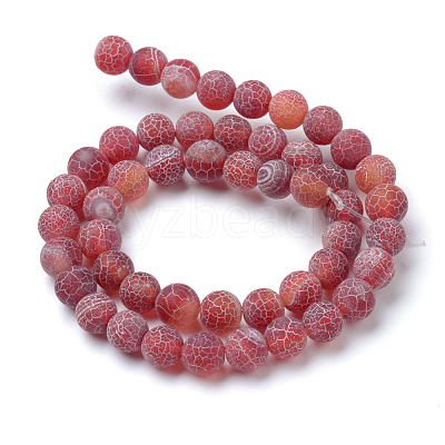 Natural & Dyed Crackle Agate Bead Strands X-G-T056-8mm-05-1