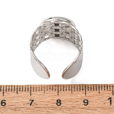 304 Stainless Steel Cable Chain Cuff Ring Components SA-CBA94B1-01P-03-1