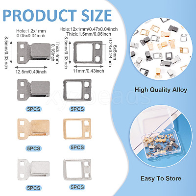 15Pcs 3 Colors Alloy Clasps FIND-TA0006-56-1
