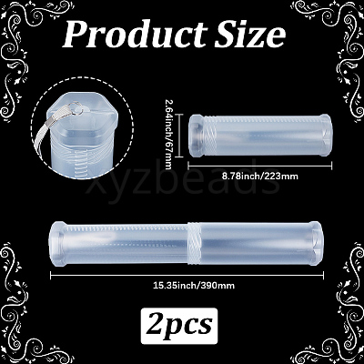 2Pcs Extendable Plastic Paint Brush Case AJEW-GF0013-23-1