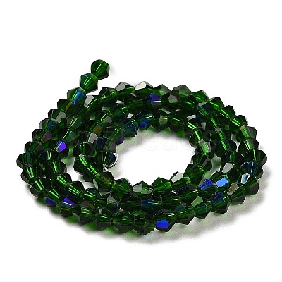 Transparent Electroplate Glass Beads Strands GLAA-F029-3mm-D25-1
