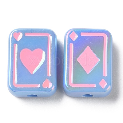 UV Plating Rainbow Iridescent Acrylic Enamel Beads SACR-G034-11C-1