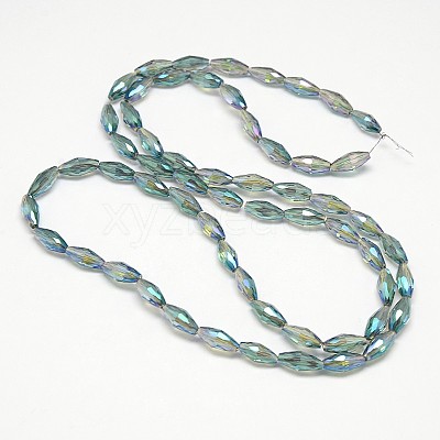 Electroplate Crystal Glass Rice Beads Strands EGLA-F042-A13-1