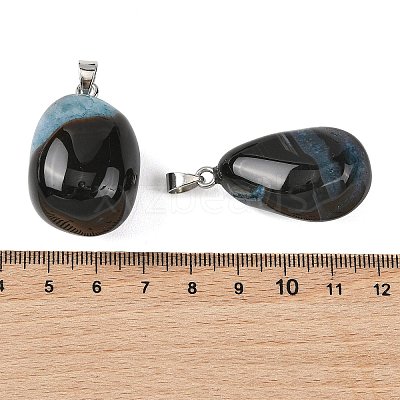 Natural Dyed & Heated Agate Tumbled Stone Pendants GG-K002-07C-1
