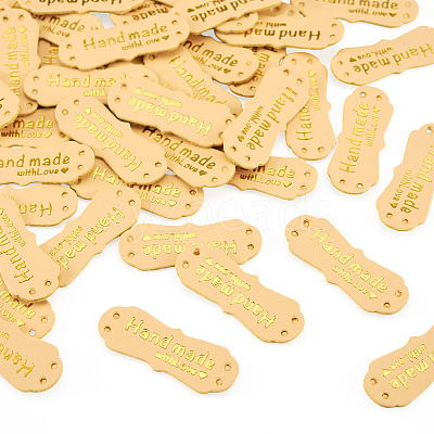 40Pcs PU Leather Craft Label Tags DIY-TADJ0001-22H-1