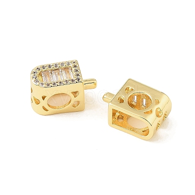 Brass Micro Pave Clear Cubic Zirconia European Beads CU-CBA9CBD-08G-1