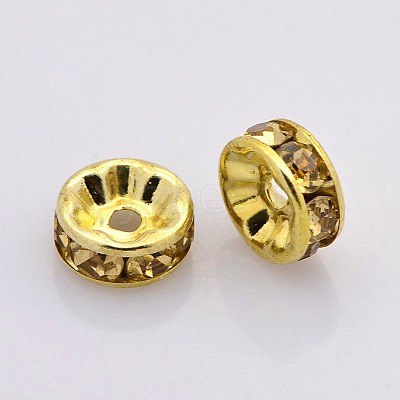 Brass Rhinestone Spacer Beads RB-A014-Z6mm-14G-1