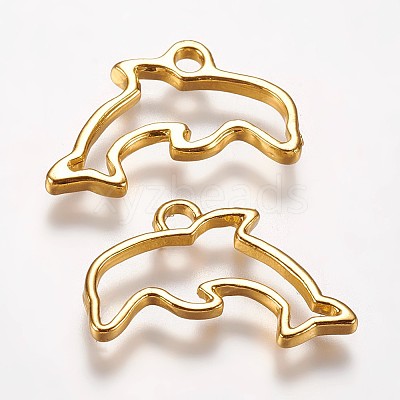 Alloy Open Back Bezel Pendants PALLOY-L203-05G-1