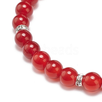 7Pcs 7 Style Natural Mixed Gemstone Round Beaded Stretch Bracelets Set BJEW-JB08917-1