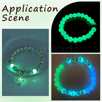 100Pcs Synthetic Luminous Stone Beads Strands G-SP0001-44B-1