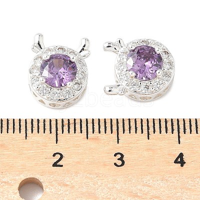Brass Micro Pave Cubic Zirconia Beads KK-G531-01S-04-1