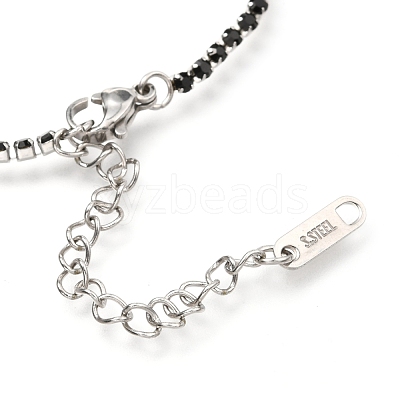 304 Stainless Steel Rhinestone Cup Chain Bracelets AJEW-B004-01A-1