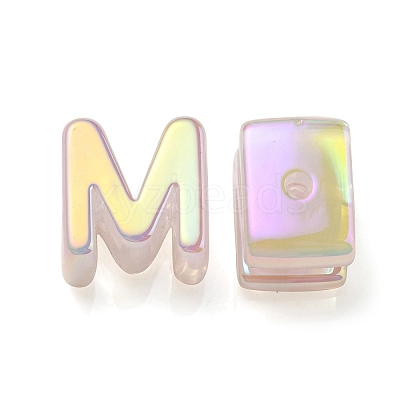 Opaque Rainbow Iridescent Acrylic Beads OACR-P010-22D-1