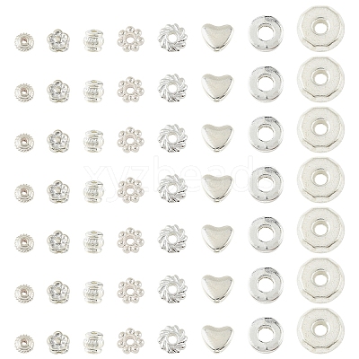 400Pcs 8 Styles Alloy Spacer Beads FIND-YW0011-14-1