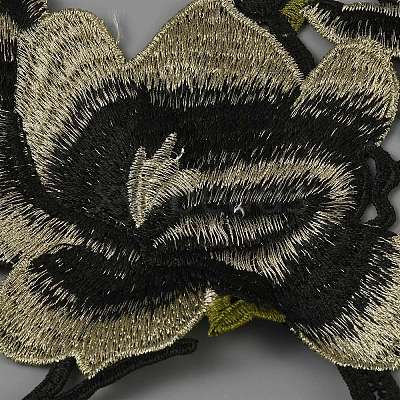 Flower & Branch Pattern Polyester Fabrics Computerized Embroidery Cloth Sew on Appliques PATC-WH0009-05C-1