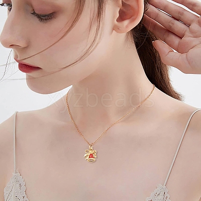 20Pcs Christmas Bell Alloy Enamel Pendants ENAM-YW0006-08-1