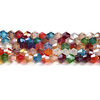 Transparent Electroplate Glass Beads Strands GLAA-F029-3mm-A29-1