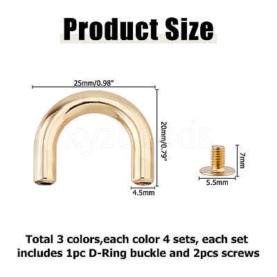 12 Sets 3 Colors Alloy Decorative Buckles FIND-HS0002-29-1