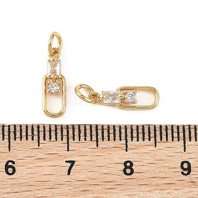 SHEGRACE Brass Micro Pave Clear Cubic Zirconia Charms XGRQ4N510-726G-1