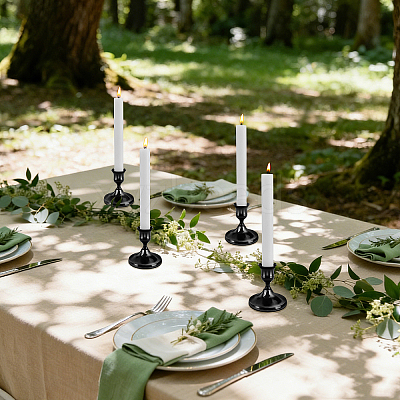 18Pcs Aluminium & Iron Candle Holders AJEW-WA0004-85B-1