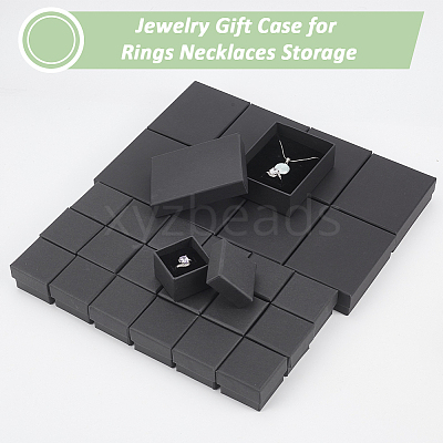 32Pcs 2 Style Kraft Cotton Filled Cardboard Paper Jewelry Set Boxes CBOX-NB0001-32-1
