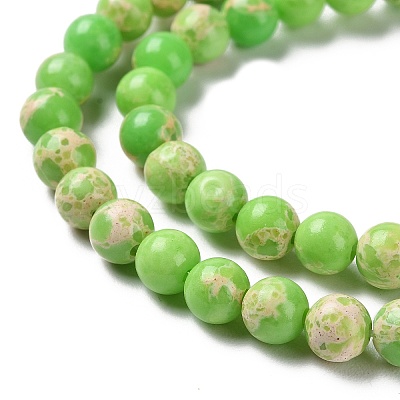 Synthetic Imperial Jasper Dyed Beads Strands G-D077-A01-01H-1