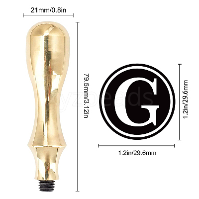 1Pc Golden Tone Brass Stamp Head DIY-CP0008-98D-1