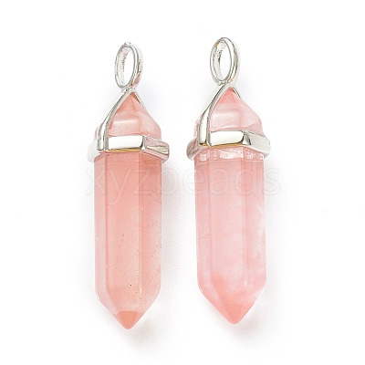 Watermelon Stone Glass Pointed Pendants G-M378-01P-A15-1