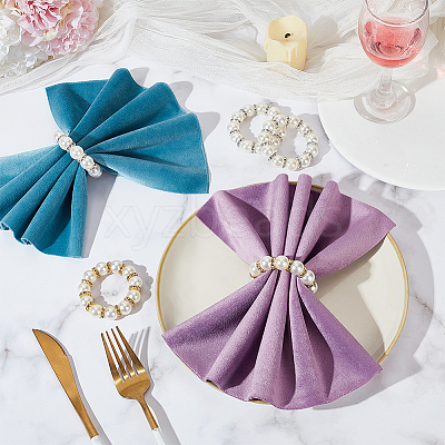 Imitated Pearl Acrylic Napkin Rings AJEW-FH00001-1