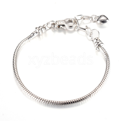 Brass European Style Bracelet Jewelry Making X-KK-S756-17cm-01P-1